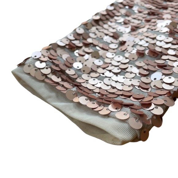 EUC BCBG Max Azria Copper Sequined Dress Sz Small Party Gala Formal Prom Event - Picture 5 of 9